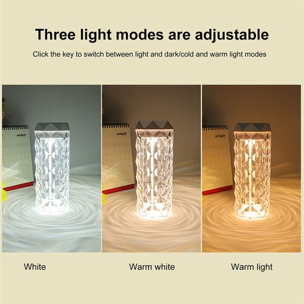 Crystal Lamp Air Humidifier Color Night Light Touch Lamp