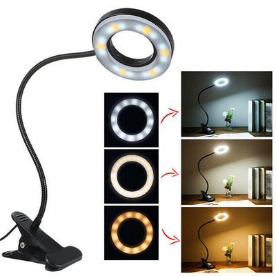 Clip On Lamp LED Flexible Arm USB Table Night Light