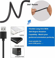 Clip On Lamp LED Flexible Arm USB Table Night Light