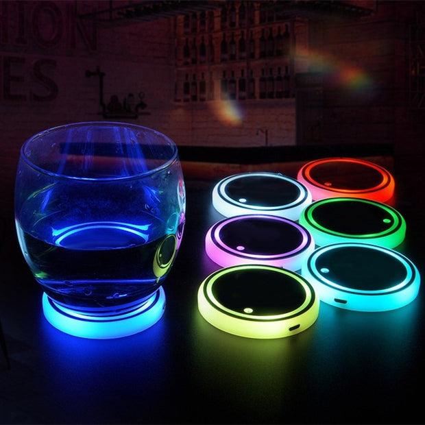 Colorful Cup Holder LED Light-up  For Car Automatically